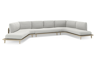 Boogvormige chaise longue rechts + 2-zit + chaise longue