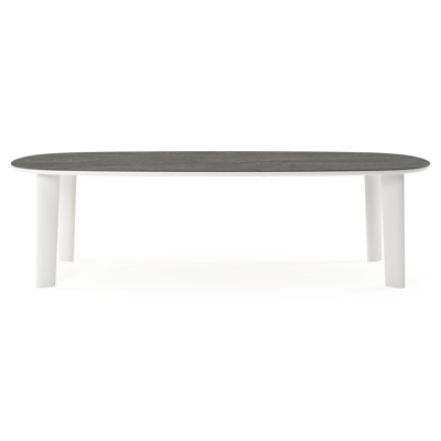 Amico tuintafel bombo xl in wit aluminium en volkeramiek Black Obsession - L 270 x B 148 x H 73.5 cm