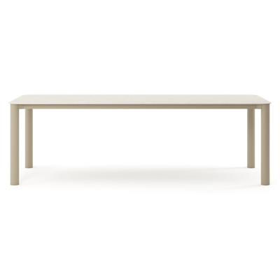 Orso tuintafel rechthoekig afgerond in beige aluminium en volkeramiek Shilin - L 240 x B 100 x H 74.5 cm