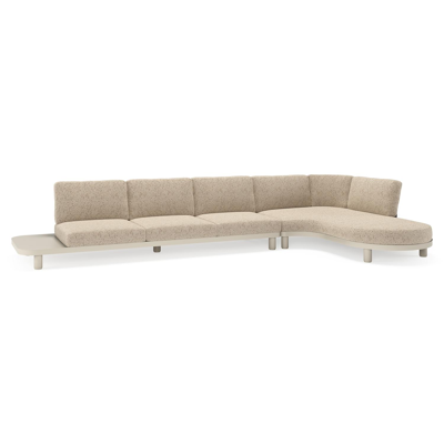 Donato loungehoek in beige aluminium met bora jungle all weather cosytica kussen