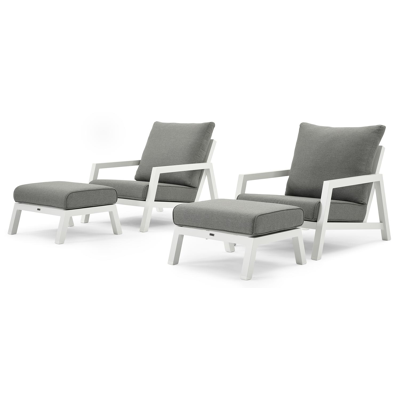 Zen'so balkonset in wit aluminium met grijs Weather+ Softtouch kussens