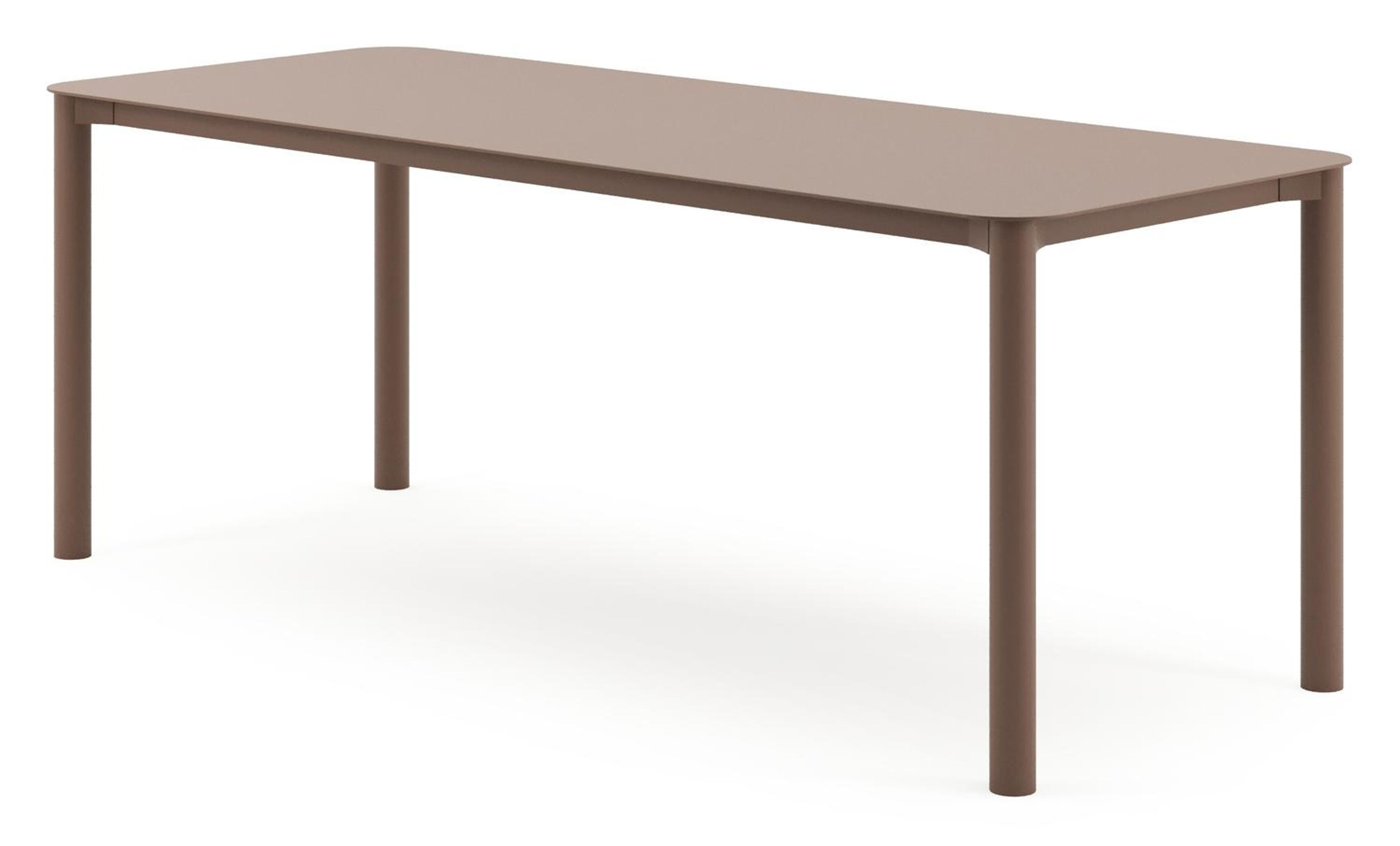 Table de jardin rectangulaire Orso arrondie en aluminium taupe- Lg. 200 x Lrg. 80 x Haut. 74,5 cm