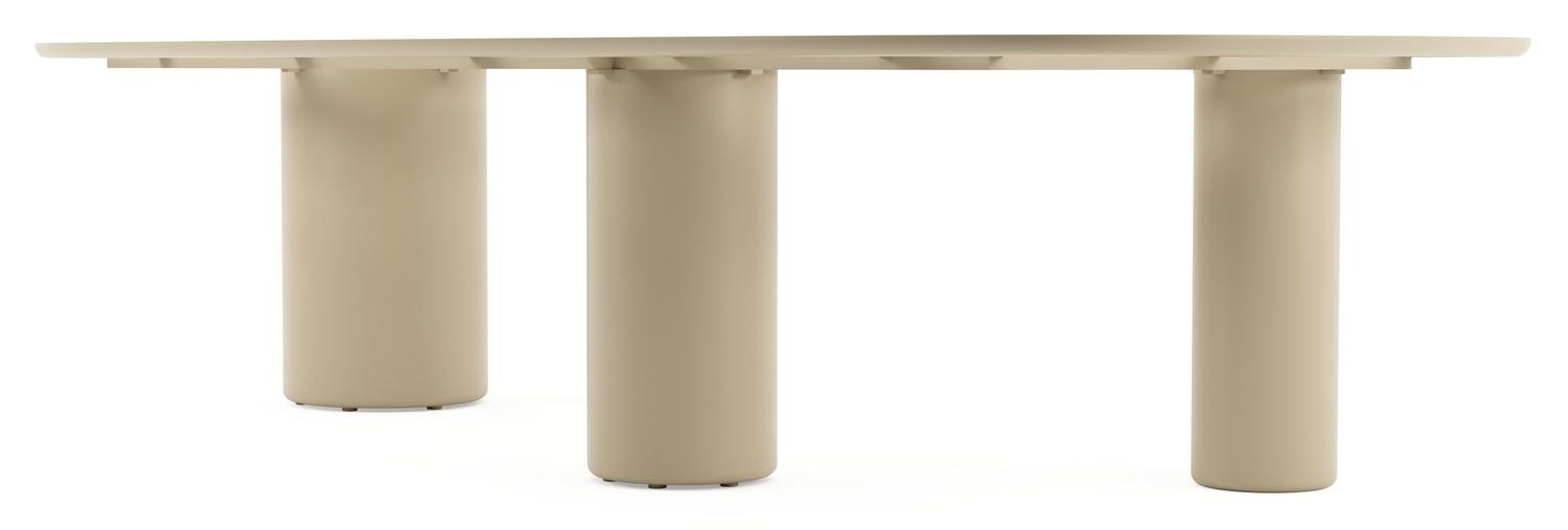 Table de jardin Amico bombo xl en aluminium beige et céramique pleine Taj Mahal - Lg. 320 x Lrg. 148 x Haut. 73.5 cm