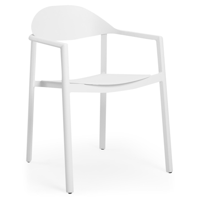 Fano (Piemonte) stapelbare tuinstoel in wit aluminium