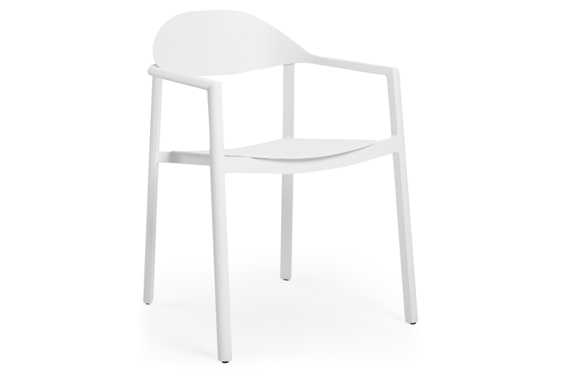 Fano (Piemonte) stapelbare tuinstoel in wit aluminium