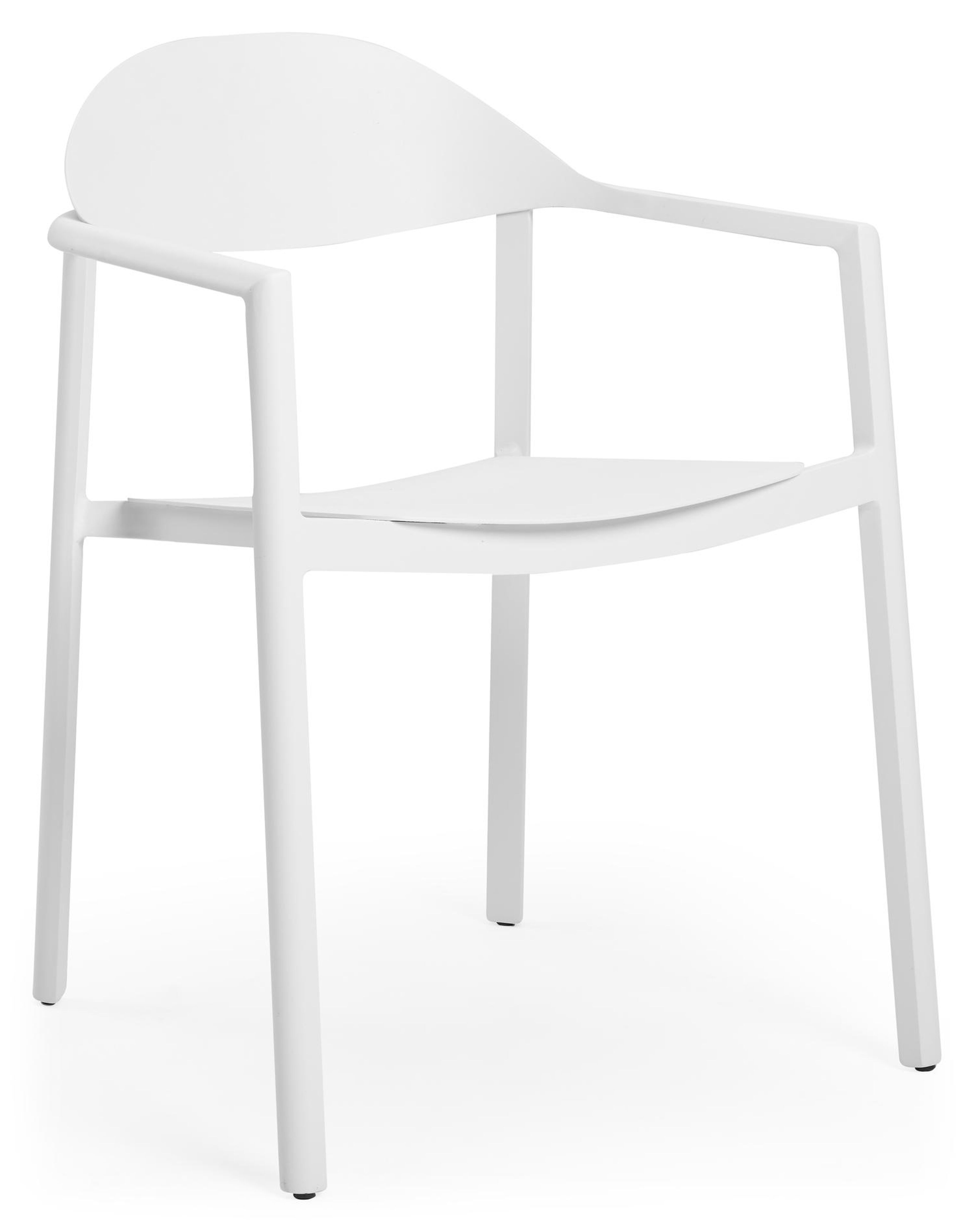 Chaise de jardin empilable Fano (Piemonte) en aluminium blanc