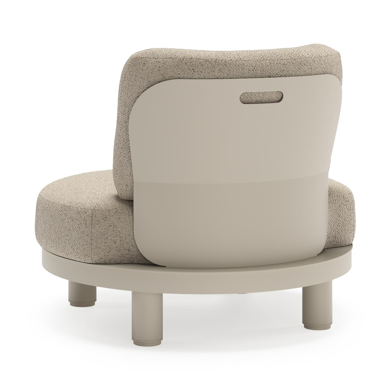 Donato loungestoel in beige aluminium met all weather cosytica Bora Desert kussen