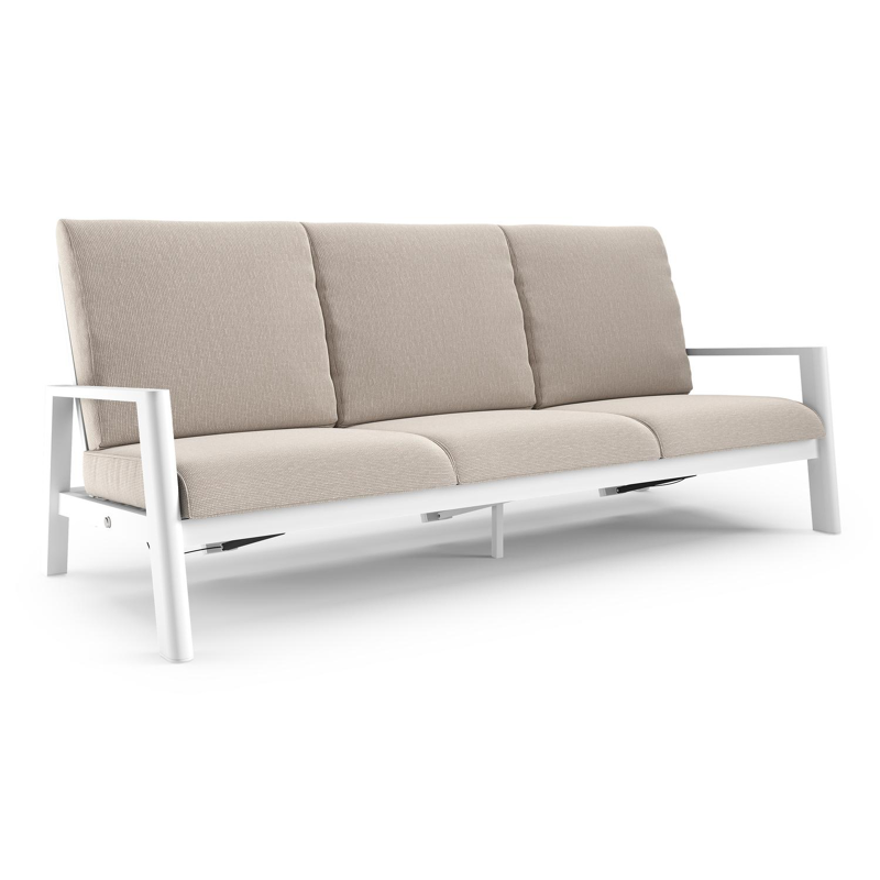 Cirello loungebank in wit aluminium met slow farafra all weather sunbrella® luxe kussen