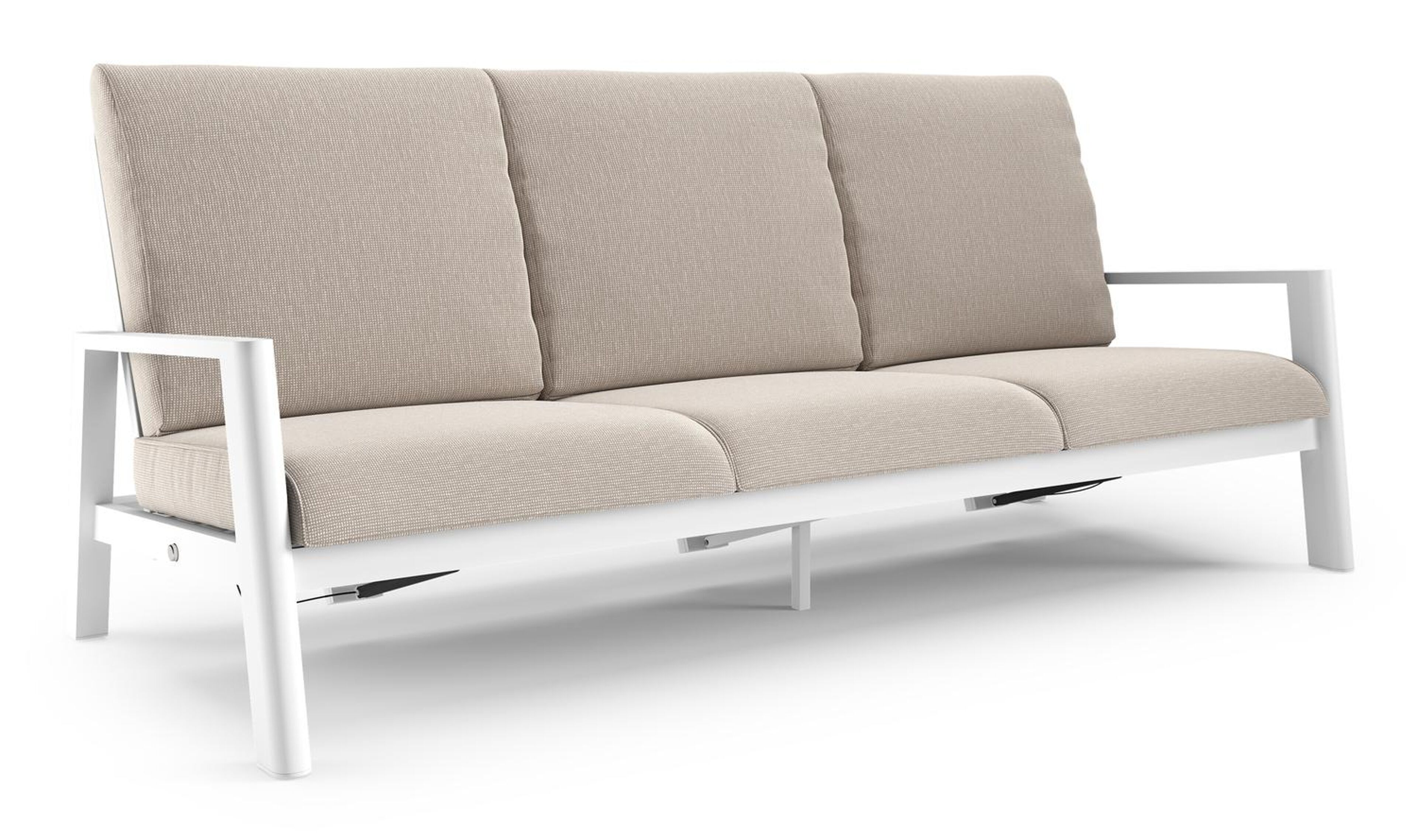 Cirello loungebank in wit aluminium met slow farafra all weather sunbrella® luxe kussen