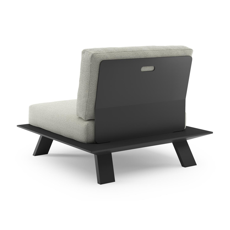 Cesano loungestoel in zwart aluminium met lopi bud all weather Sunbrella® luxe kussen