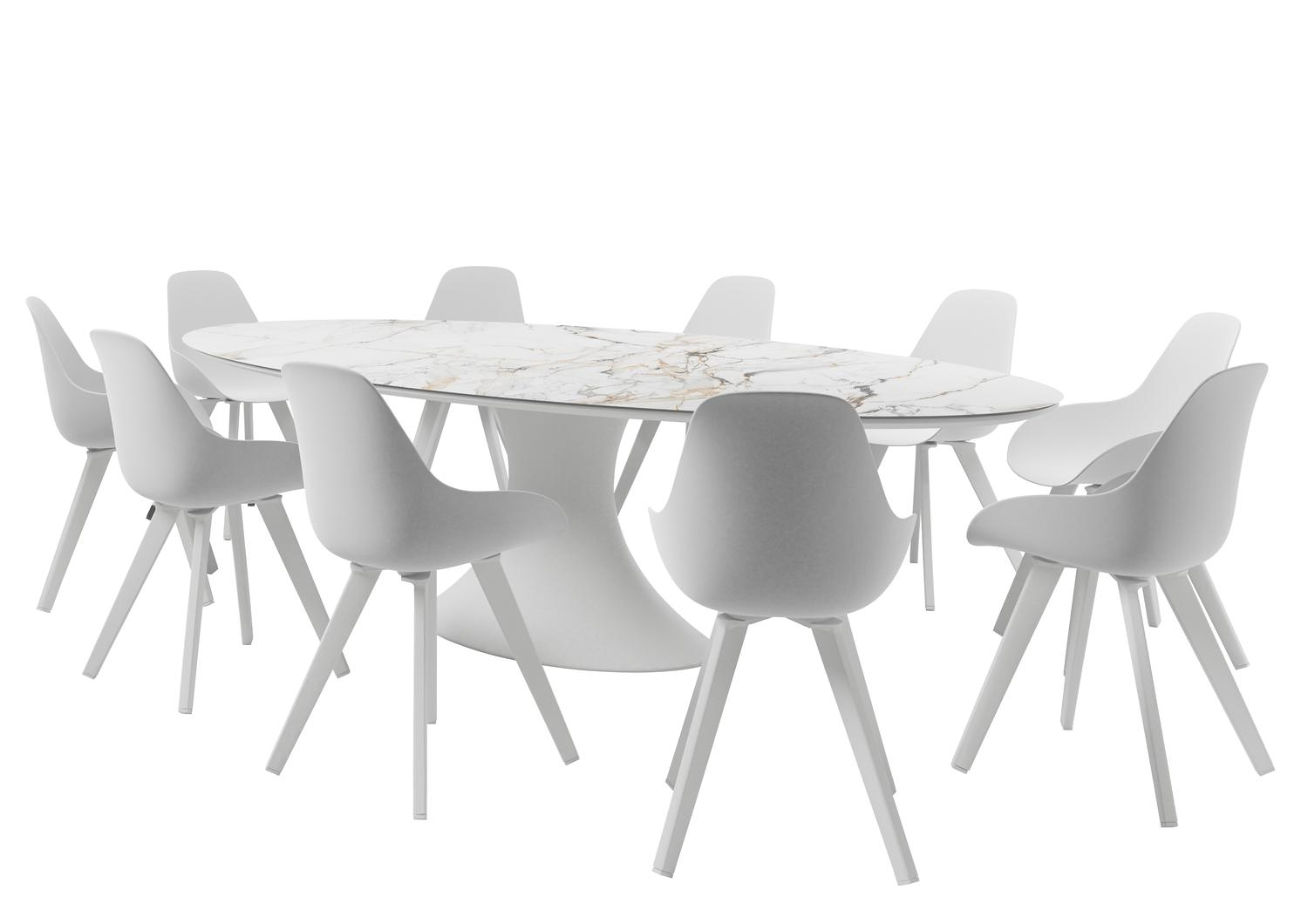 Mesa tuinstoel in wit aluminium en wit kunststof