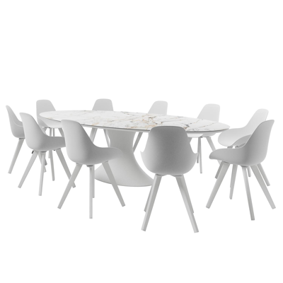 Mesa tuinstoel in wit aluminium en wit kunststof