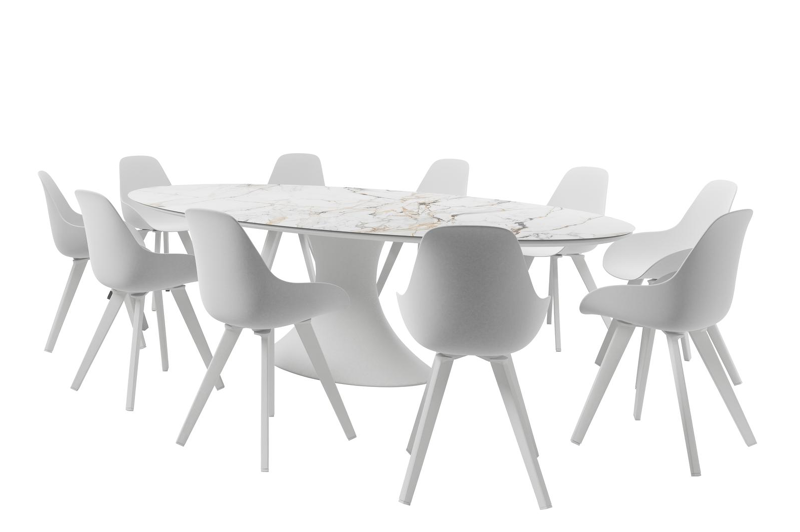 Mesa tuinstoel in wit aluminium en wit kunststof