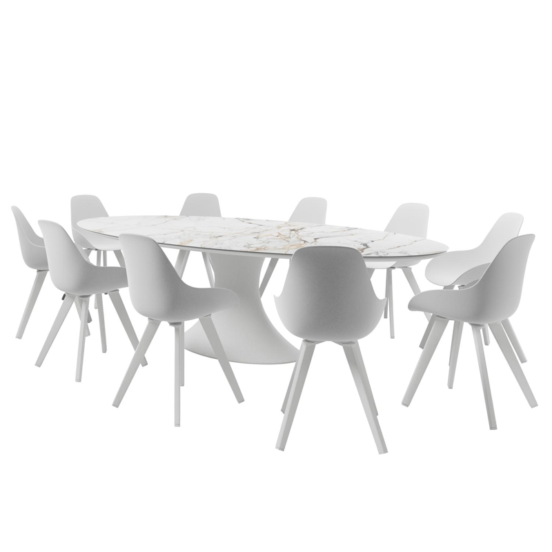 Mesa tuinstoel in wit aluminium en wit kunststof