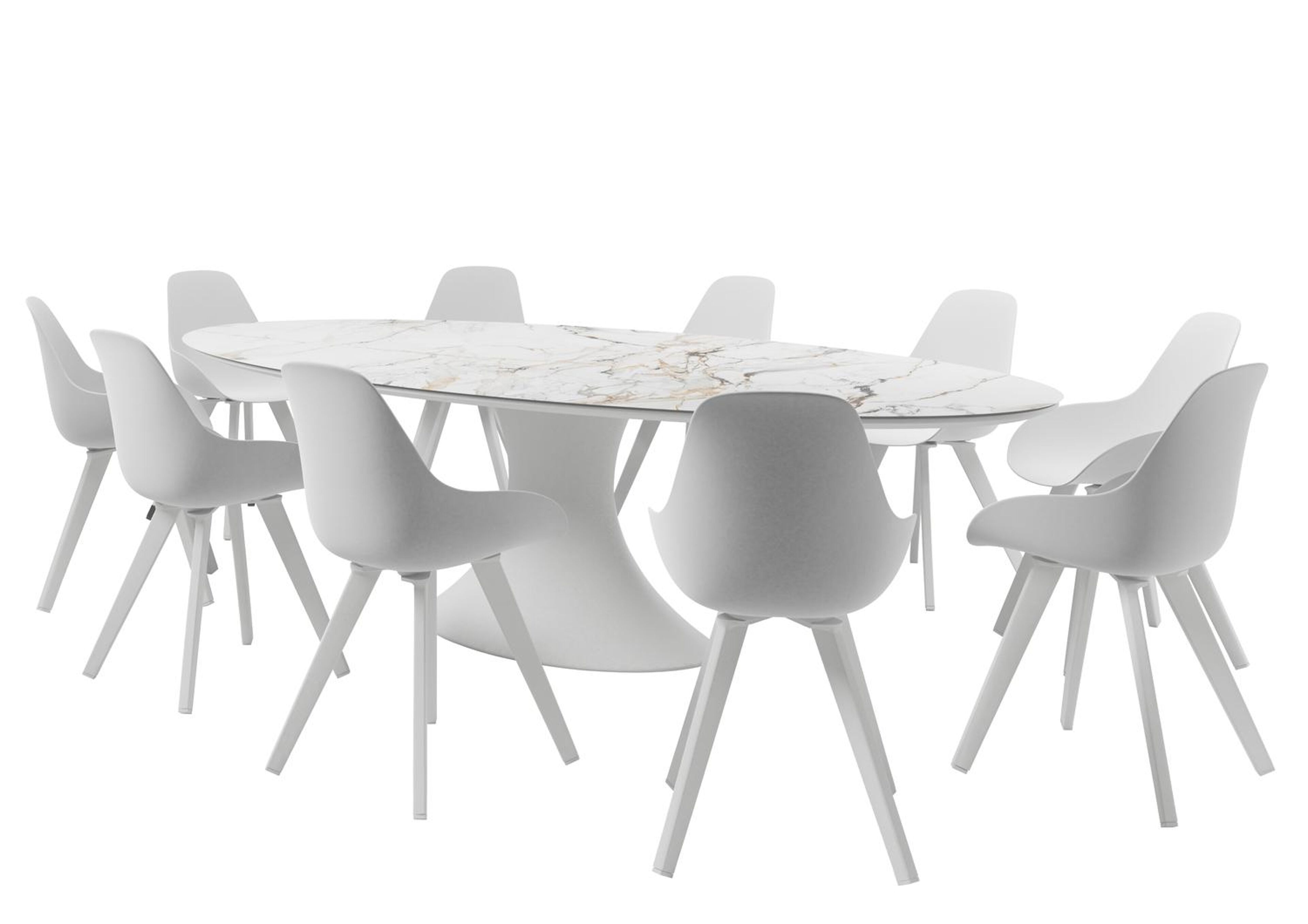 Mesa tuinstoel in wit aluminium en wit kunststof