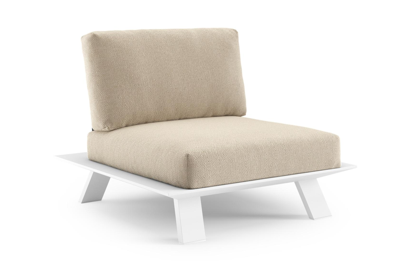 Cesano loungestoel in wit aluminium met althea chalk all weather Cosytica kussen