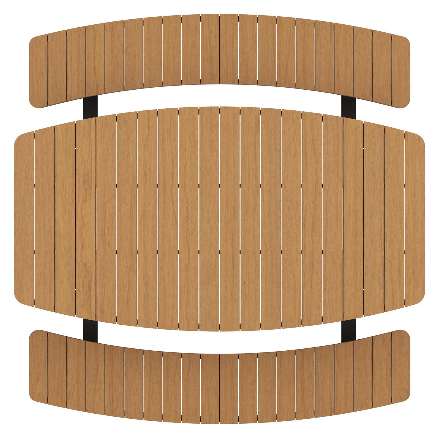 Alora picknicktafel in zwart aluminium en polywood - L 200 x B 216 x H 73,5 cm