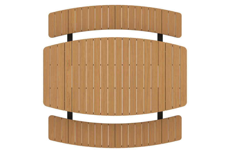 Alora picknicktafel in zwart aluminium en polywood - L 200 x B 216 x H 73,5 cm