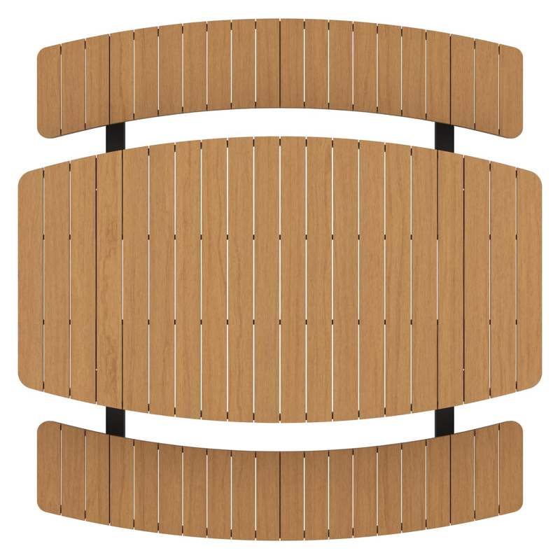 Alora picknicktafel in zwart aluminium en polywood - L 200 x B 216 x H 73,5 cm