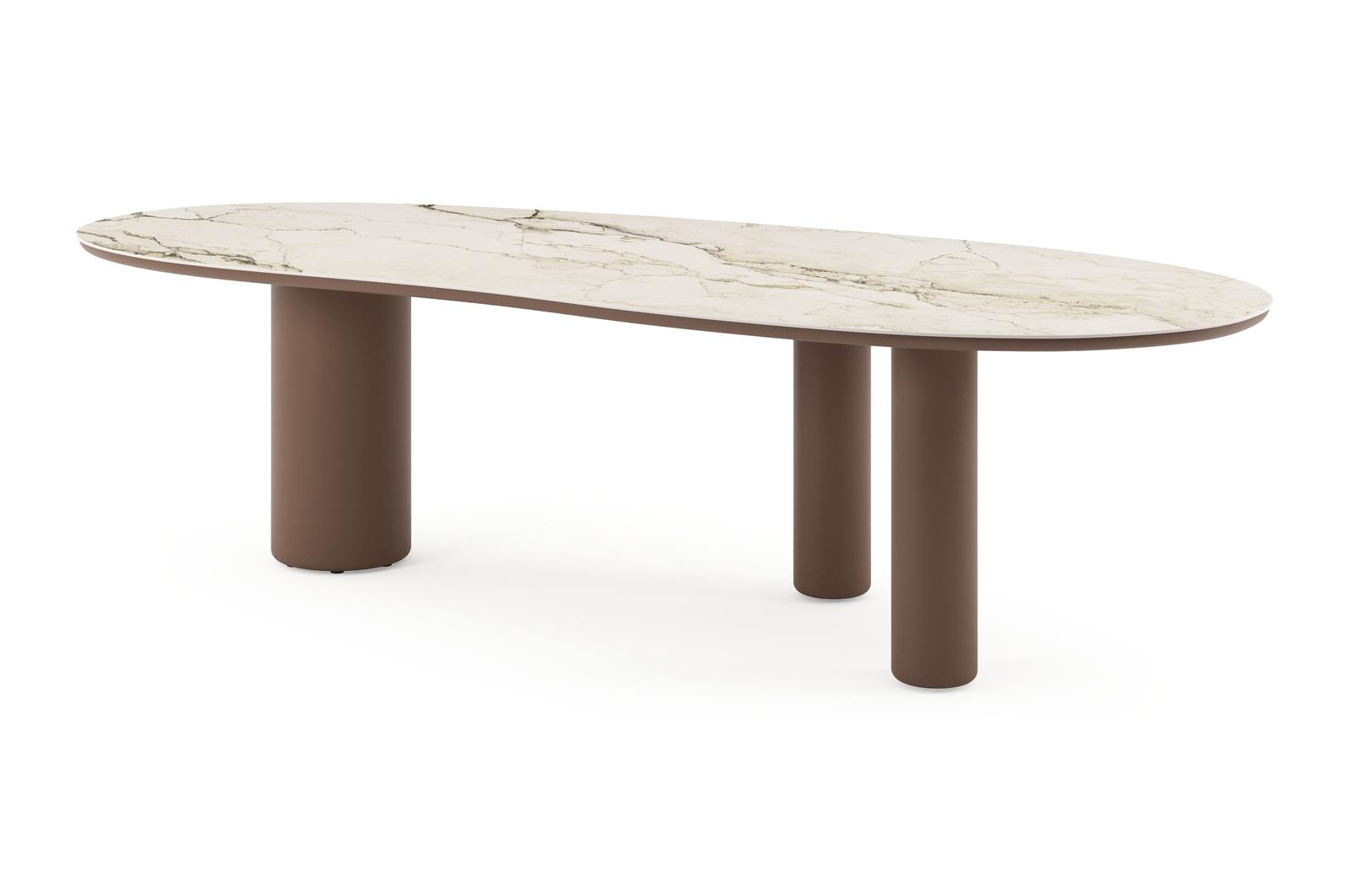 Amico tuintafel organisch in taupe aluminium en volkeramiek Colorado Dunes - L 280 x B 120 x H 73.5 cm