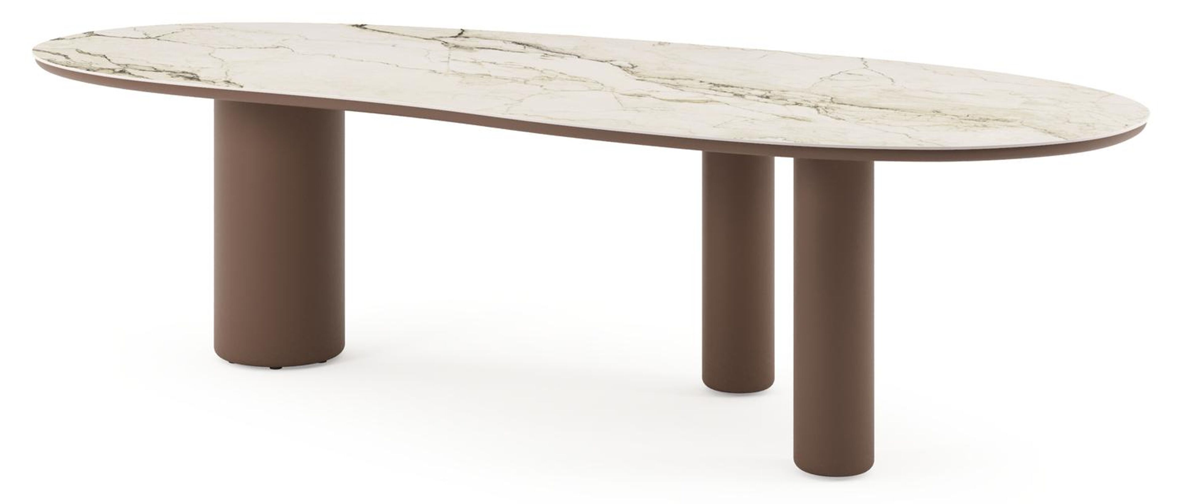 Amico tuintafel organisch in taupe aluminium en volkeramiek Colorado Dunes - L 280 x B 120 x H 73.5 cm