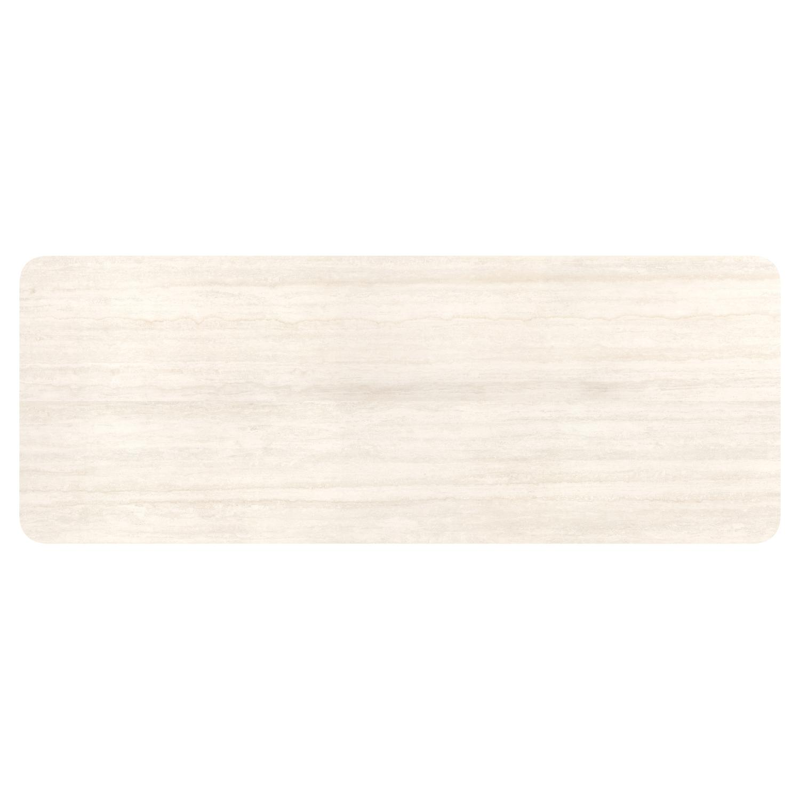 Orso tuintafel rechthoekig afgerond in beige aluminium en volkeramiek Travertino Bianco - L 290 x B 110 x H 74.5 cm