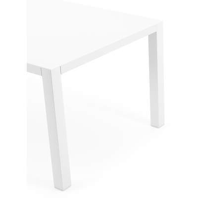 Como tuintafel in wit aluminium en volkeramiek arctic white - L 160 x B 100 x H 75 cm