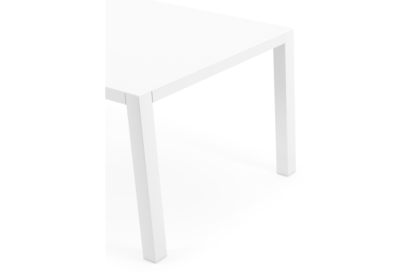 Como tuintafel in wit aluminium en volkeramiek arctic white - L 160 x B 100 x H 75 cm