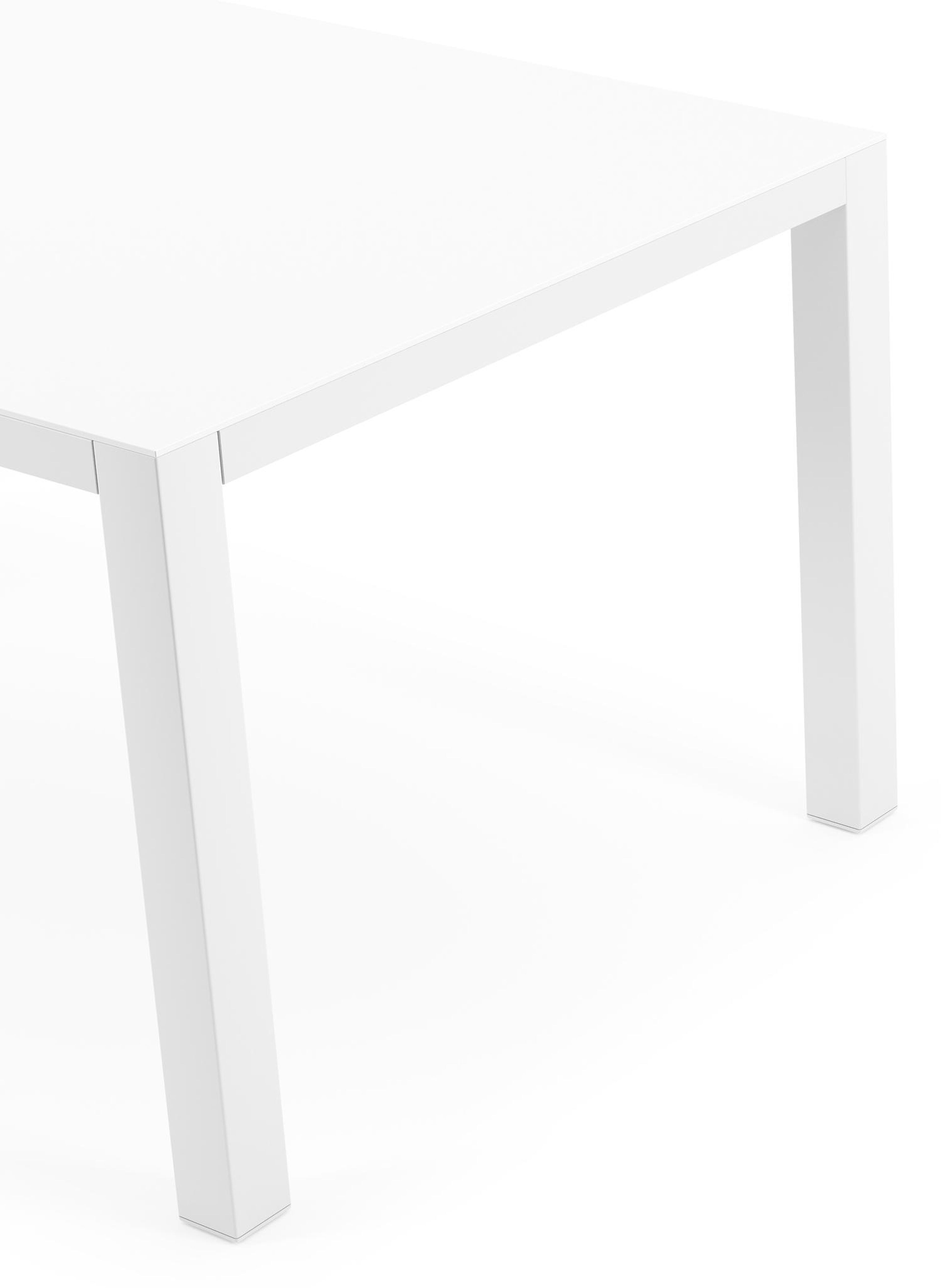 Como tuintafel in wit aluminium en volkeramiek arctic white - L 160 x B 100 x H 75 cm