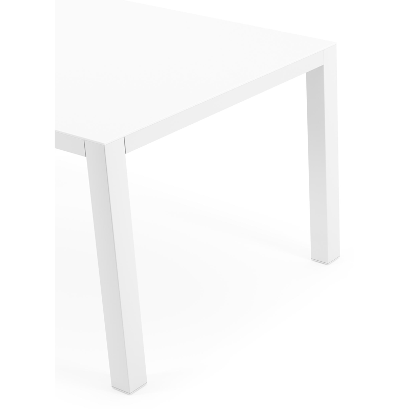 Como tuintafel in wit aluminium en volkeramiek arctic white - L 160 x B 100 x H 75 cm