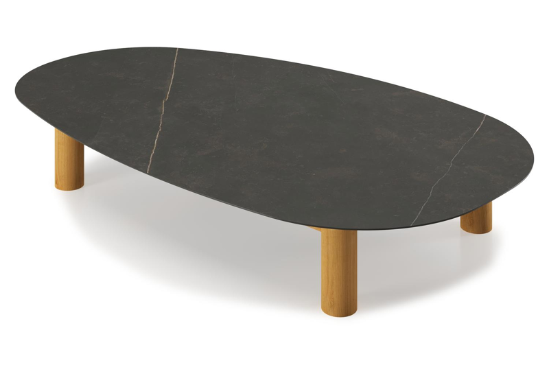 Donato - Organo loungetafel organisch in teak en volkeramiek Calatorao - L 151 x B 90 x H 25 cm