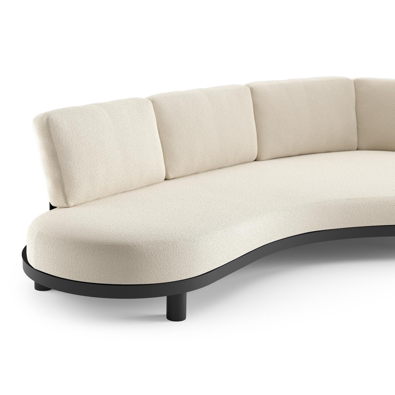 Donato loungebank in zwart aluminium met althea off white all weather cosytica kussen