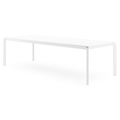 Cirello tuintafel in wit aluminium en volkeramiek arctic white - L 280 x B 110 x H 75 cm