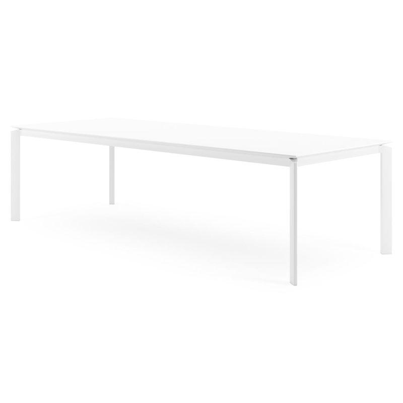 Cirello tuintafel in wit aluminium en volkeramiek arctic white - L 280 x B 110 x H 75 cm