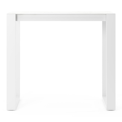 Verato bartafel in wit aluminium en volkeramiek calacatta - L 120 x B 70 x H 106 cm