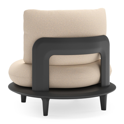 Bomero loungestoel in zwart aluminium met heritage papyrus all weather sunbrella® luxe kussen