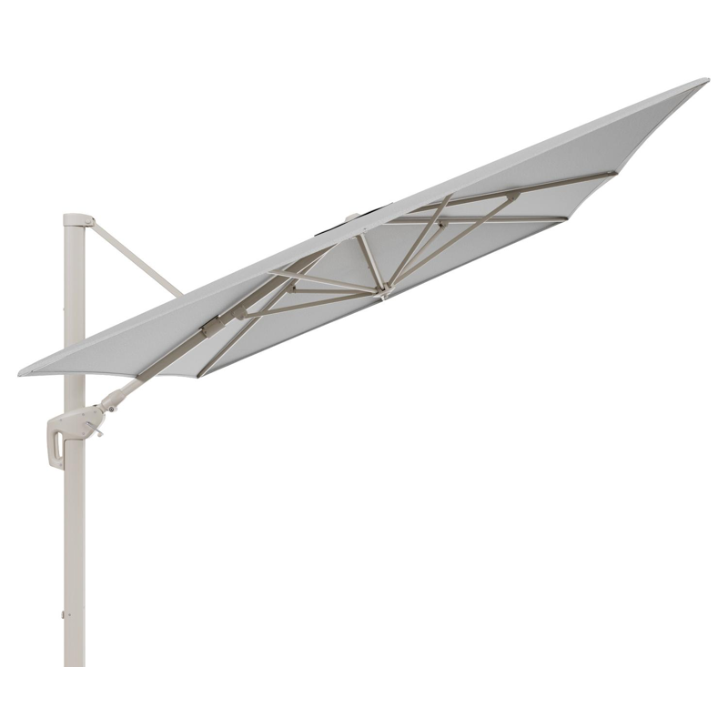 Minore zweefparasol met tiltfunctie in beige aluminium en Savane Nimbus All Weather Sunbrella® Luxe parasoldoek - L1: 400 x L2: 300 cm (zonder voet)
