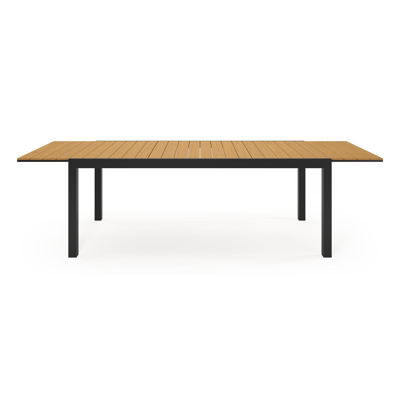 Oviedo verlengbare tuintafel in zwart aluminium en polywood - L 200/280 x B 94.5 x H 75 cm