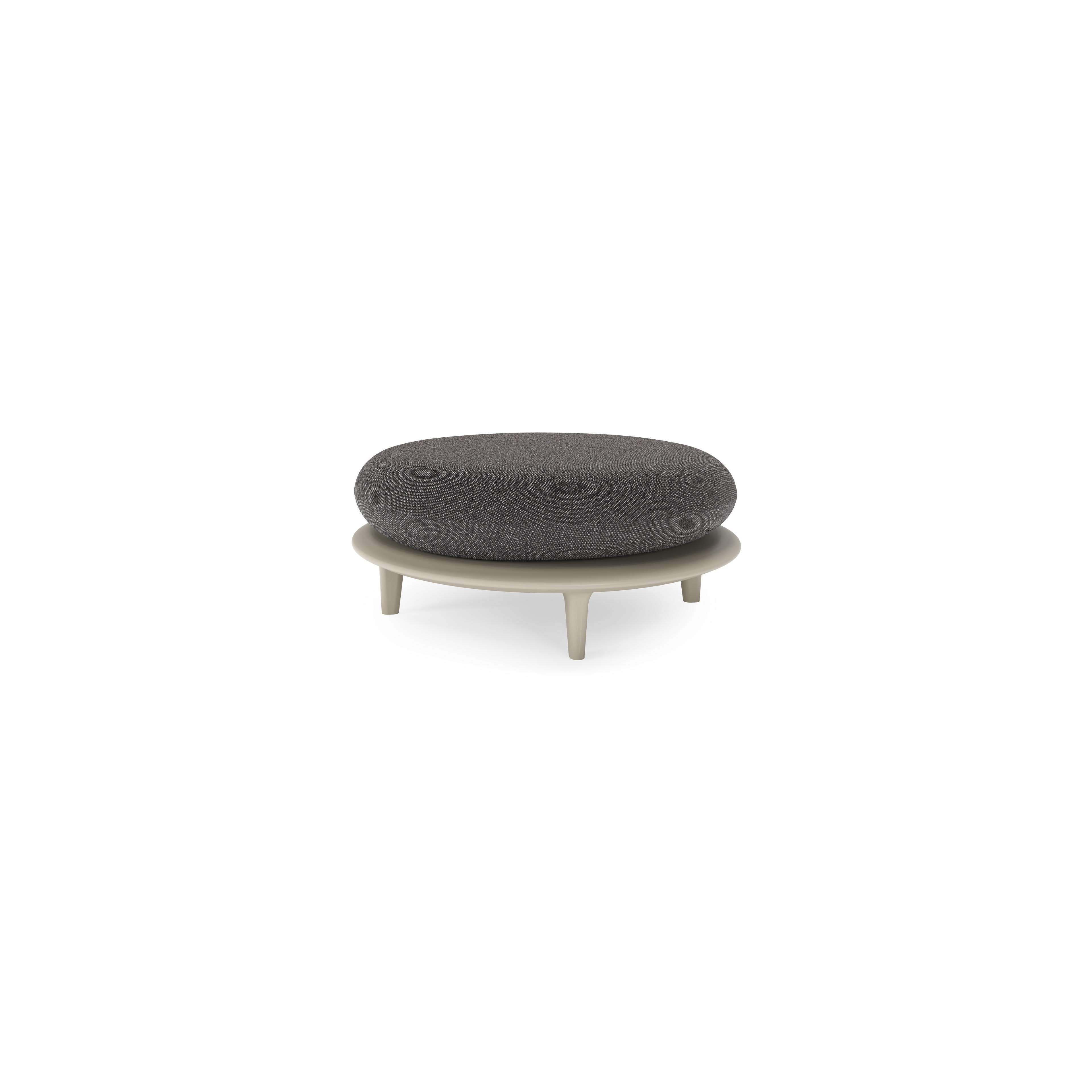 Bomero poef in beige aluminium met firenze tunder all weather solica kussen