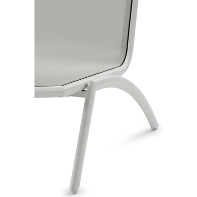 Fauteuil relax Siena en aluminium blanc avec textilène gris