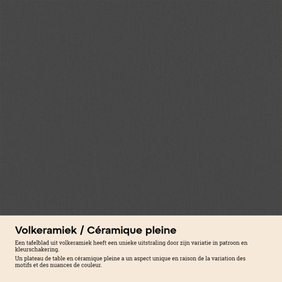 Cirello Pop up bijzettafel in zwart aluminium en nero black volkeramiek - L 70 x B 50 x H 66 cm