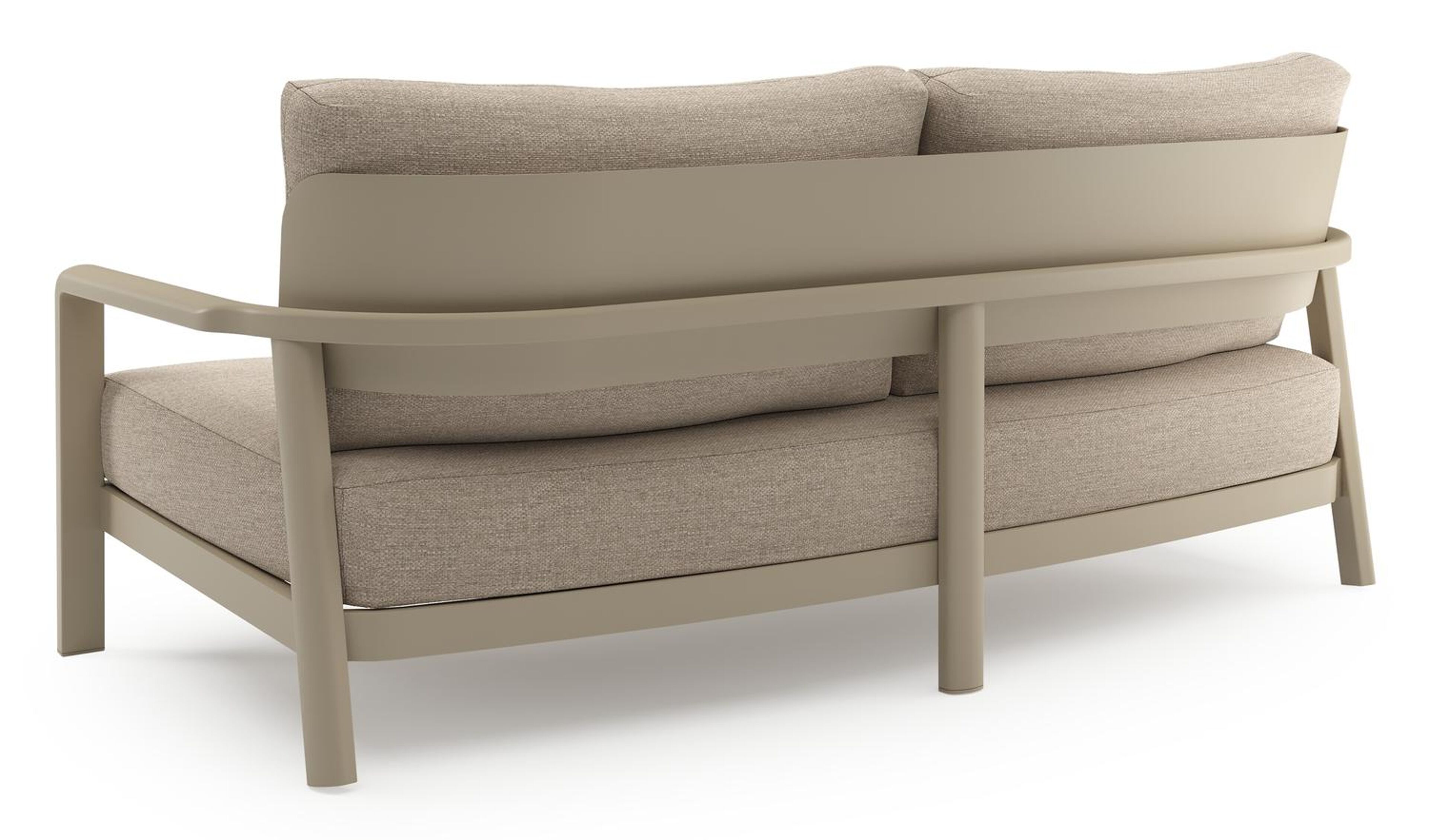 Salamanca loungebank in beige aluminium met rustic weather+ softtouch kussens en loungetafel