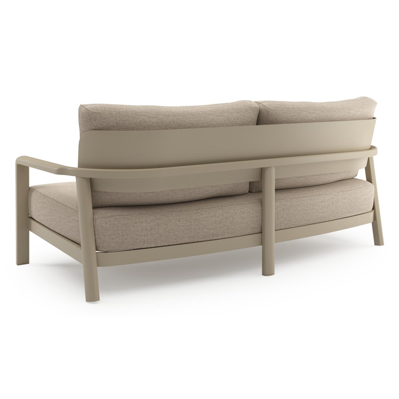 Salamanca loungebank in beige aluminium met rustic weather+ softtouch kussens en loungetafel