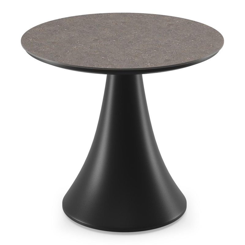 Fano low dining loungetafel in zwart aluminium en volkeramiek wulong - Dia. 65 x H 55 cm