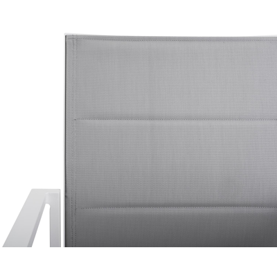 Como stapelbare tuinstoel in wit aluminium en grijs comfort textilene