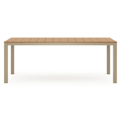 Toma tuintafel in beige aluminium en polywood - L 200 x B 90 x H 72.5 cm