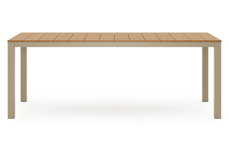 Toma tuintafel in beige aluminium en polywood - L 200 x B 90 x H 72.5 cm