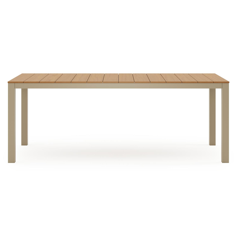 Toma tuintafel in beige aluminium en polywood - L 200 x B 90 x H 73 cm