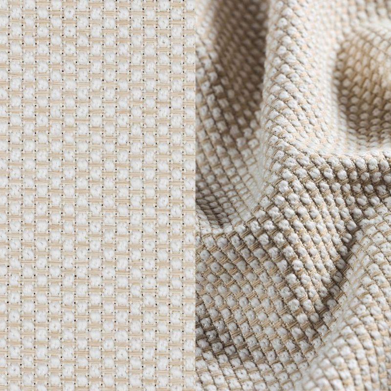 Orso loungeset in taupe aluminiumen zwart verticaal geweven ronde rope met Althea Off White all weather cosytica kussen