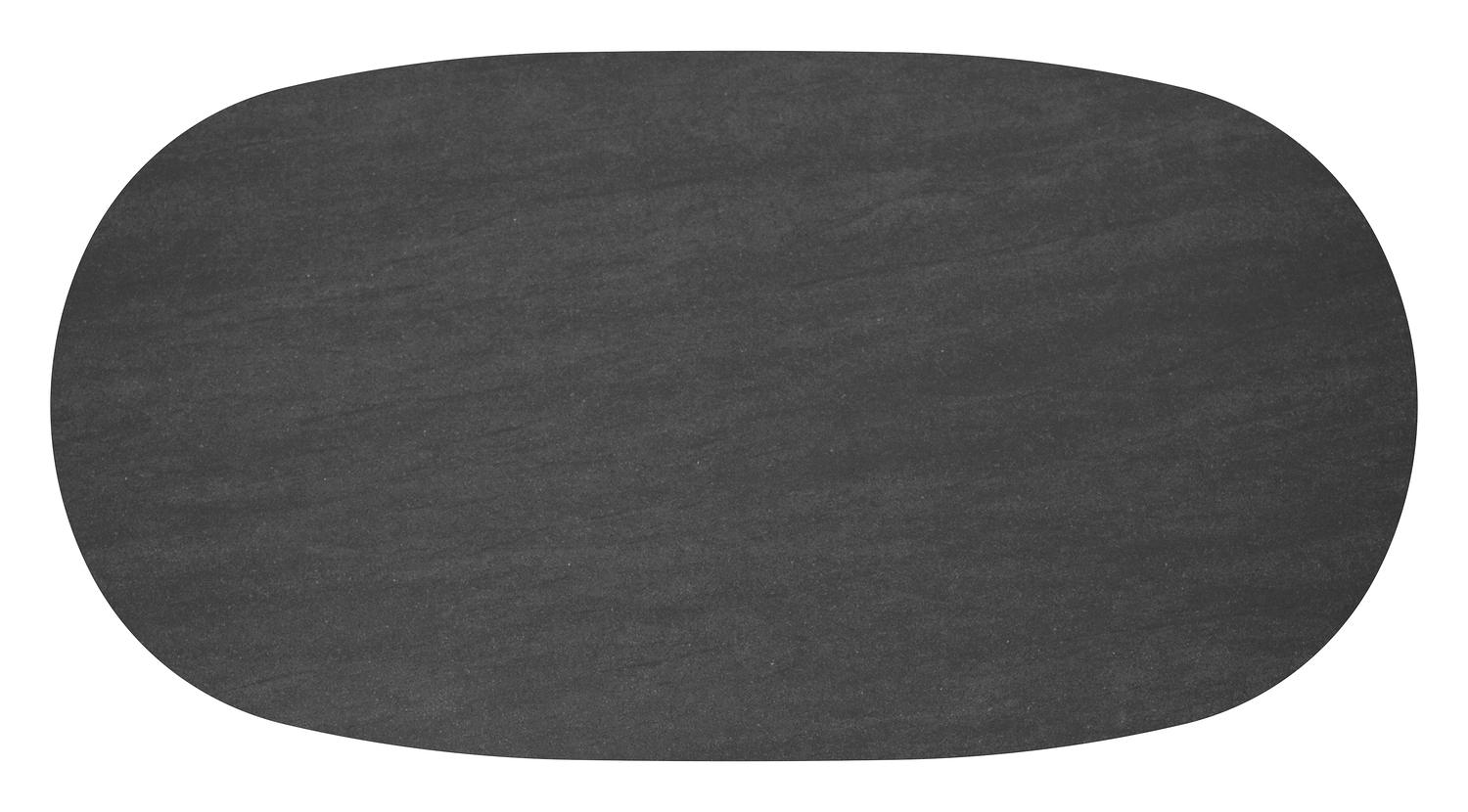 Table de basse Amico bombo en aluminium blanc et céramique pleine Basalt Black - Lg. 171 x Lrg. 89 x Haut. 24 cm